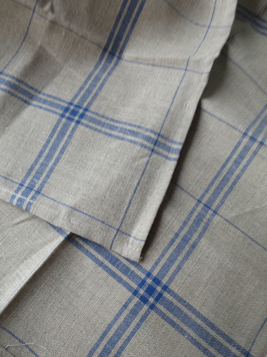 Sajou 32 Count French Linen Navy Blue Checked Tea Towel to Embroider