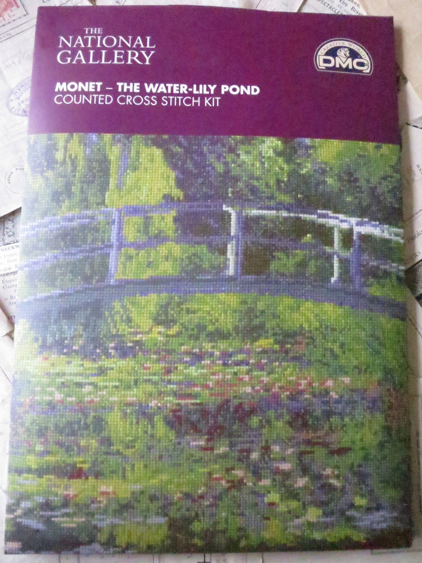 The National Gallery 'The Water Lilly Pond' Monet- Cross Stitch Embroidery Kit