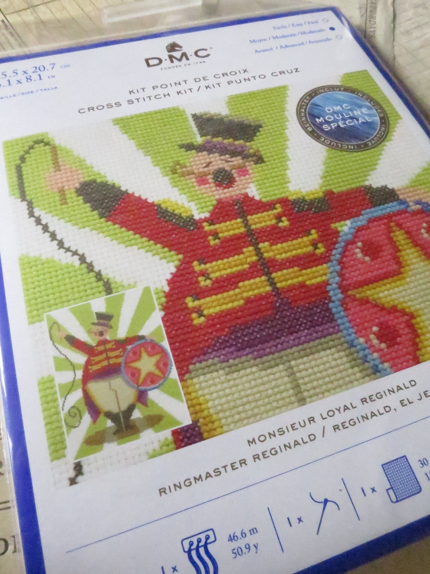 Ringmaster Reginald- Emily Peacock Cross Stitch Embroidery Kit