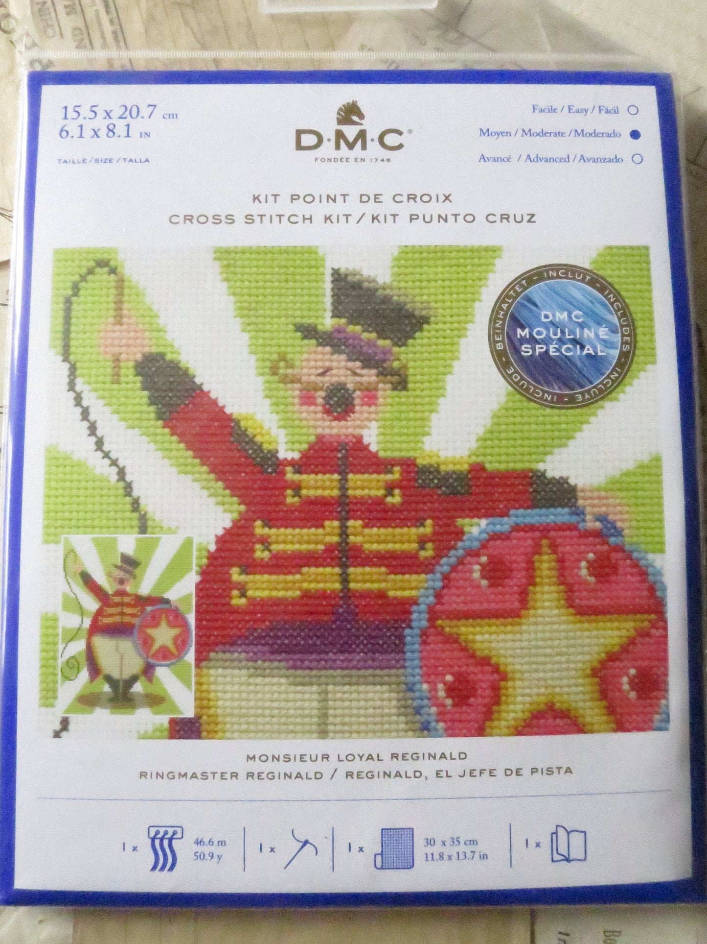 Ringmaster Reginald- Emily Peacock Cross Stitch Embroidery Kit