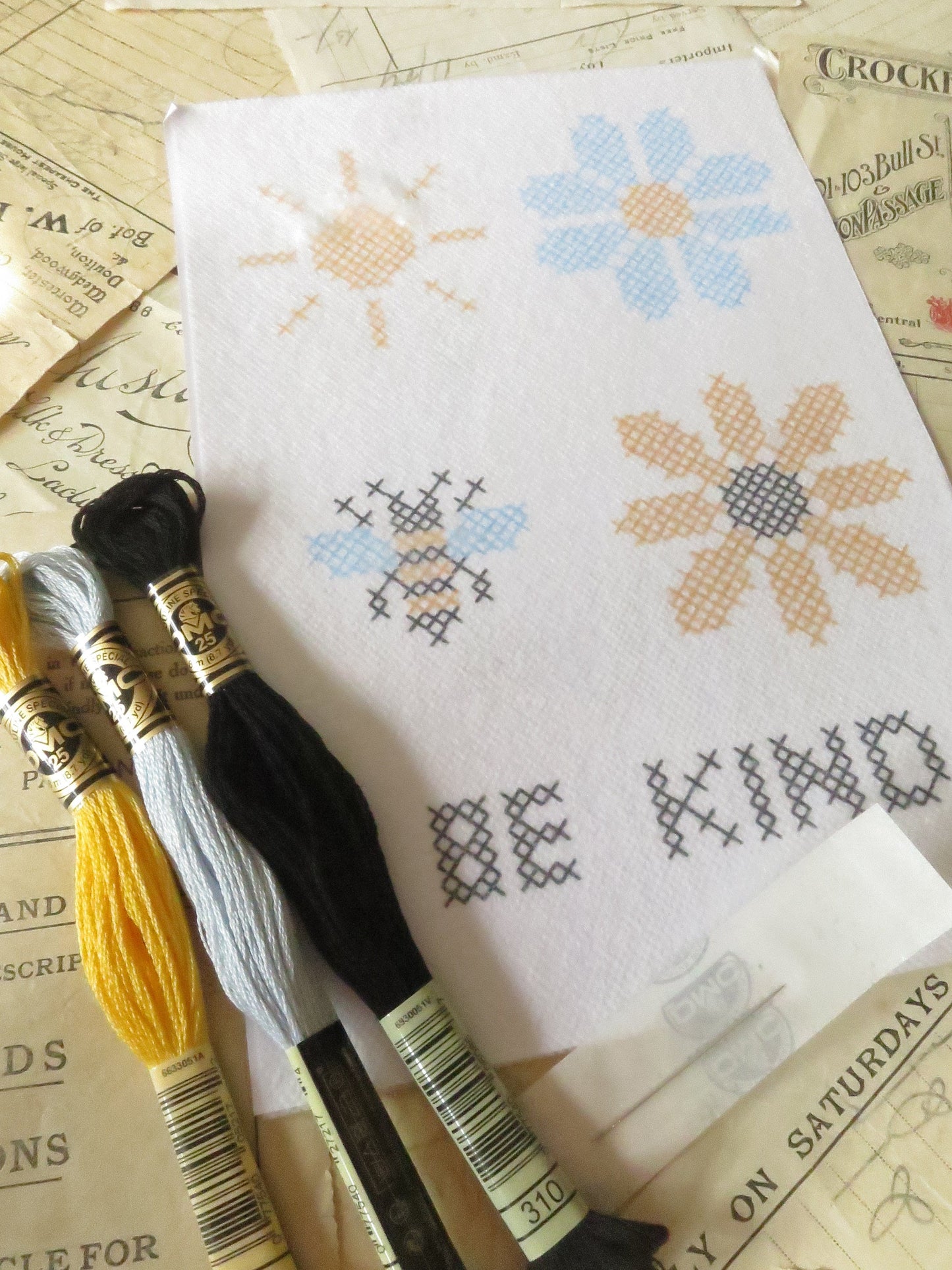 Be Kind Collection Magic Paper Cross Stitch Embroidery Kit DMC