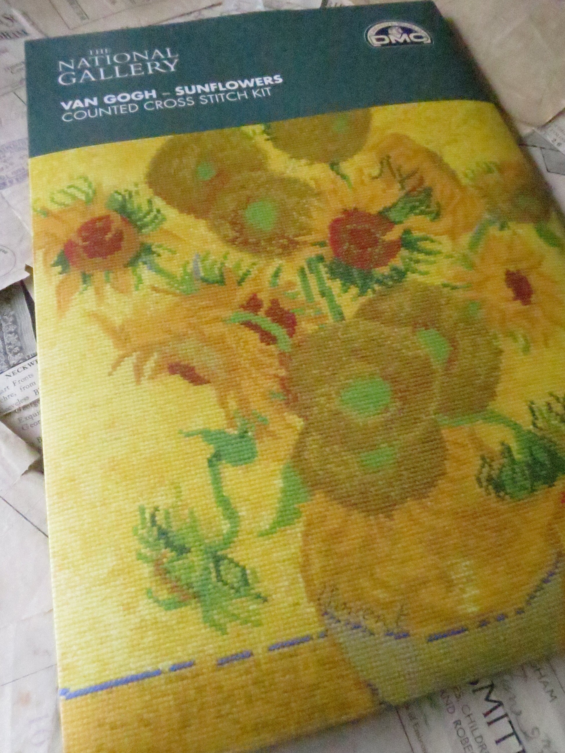 The National Gallery 'Sunflowers' Van Gogh- Cross Stitch Embroidery Kit