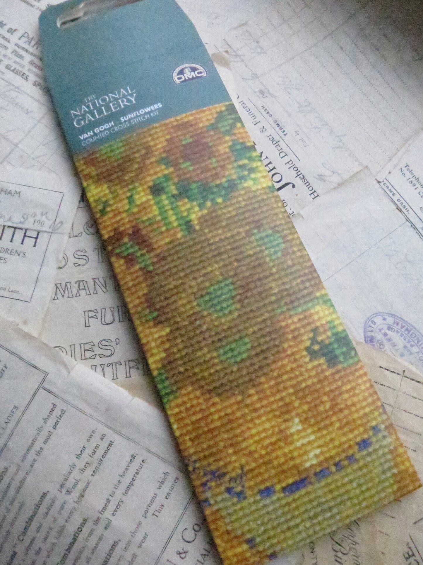 The National Gallery 'Sunflowers' Van Gogh- Bookmark Cross Stitch Embroidery Kit