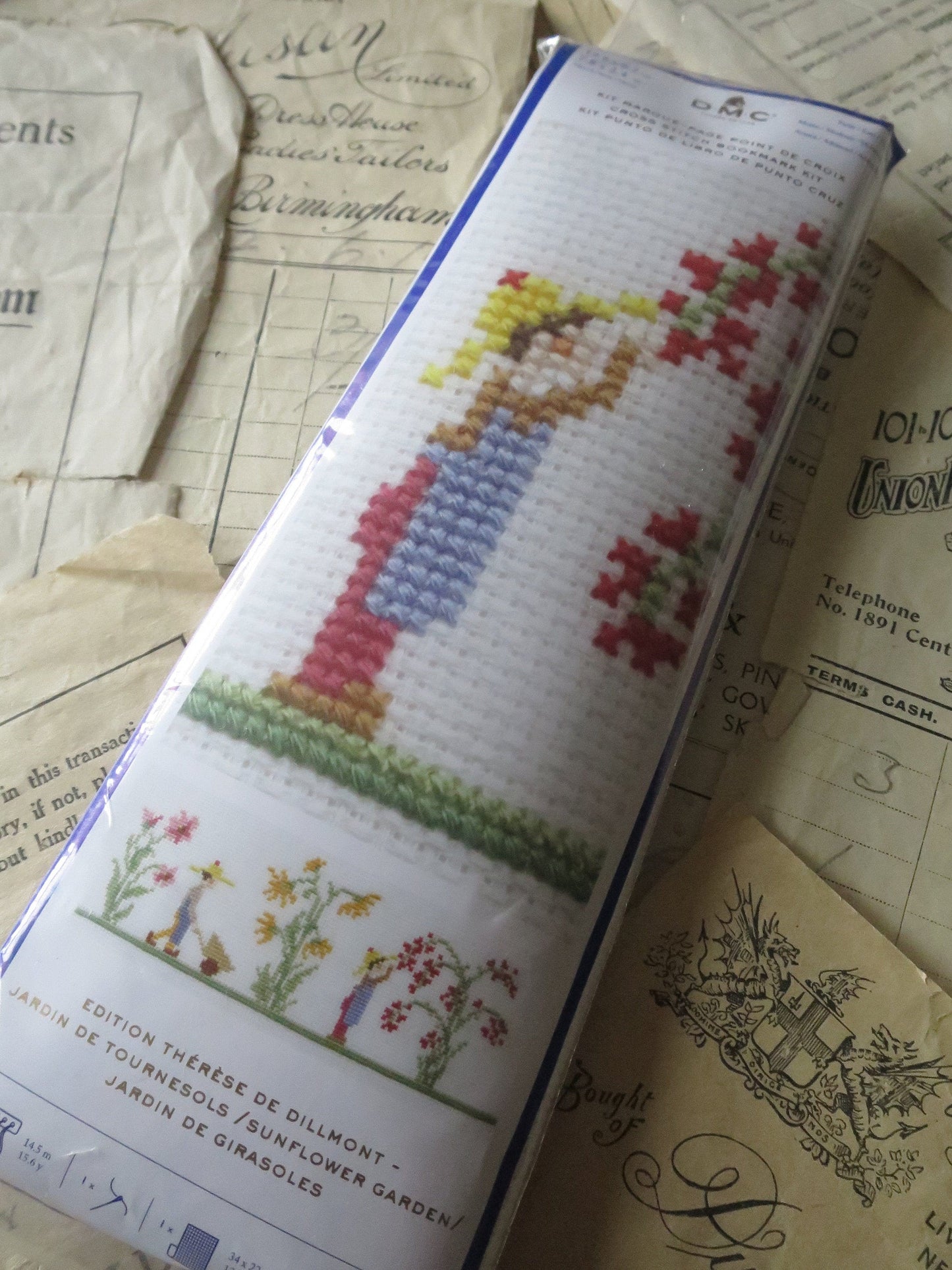 DMC Children's Sunflower Garden Bookmark Cross Stitch Embroidery Kit