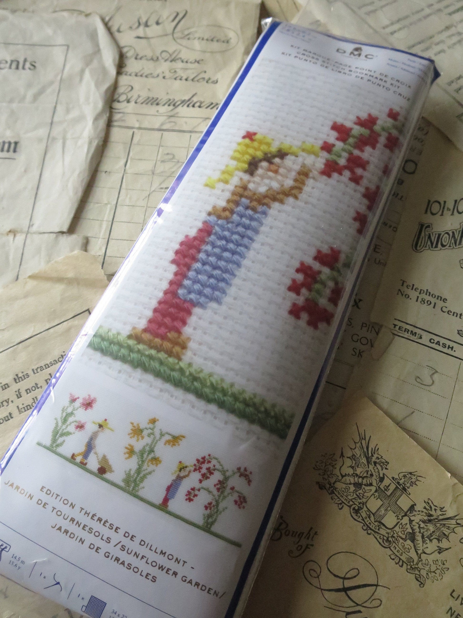 DMC Children's Sunflower Garden Bookmark Cross Stitch Embroidery Kit