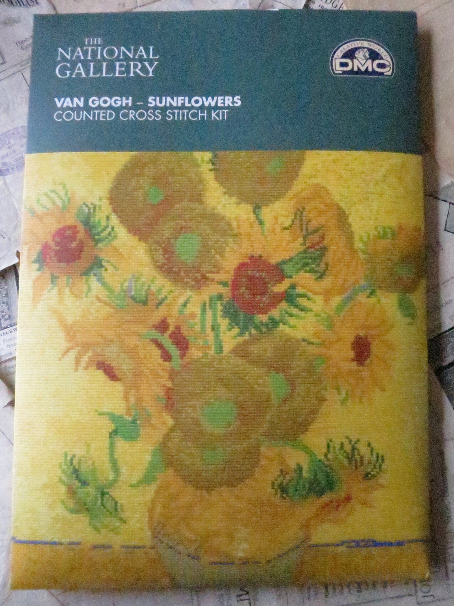 The National Gallery 'Sunflowers' Van Gogh- Cross Stitch Embroidery Kit