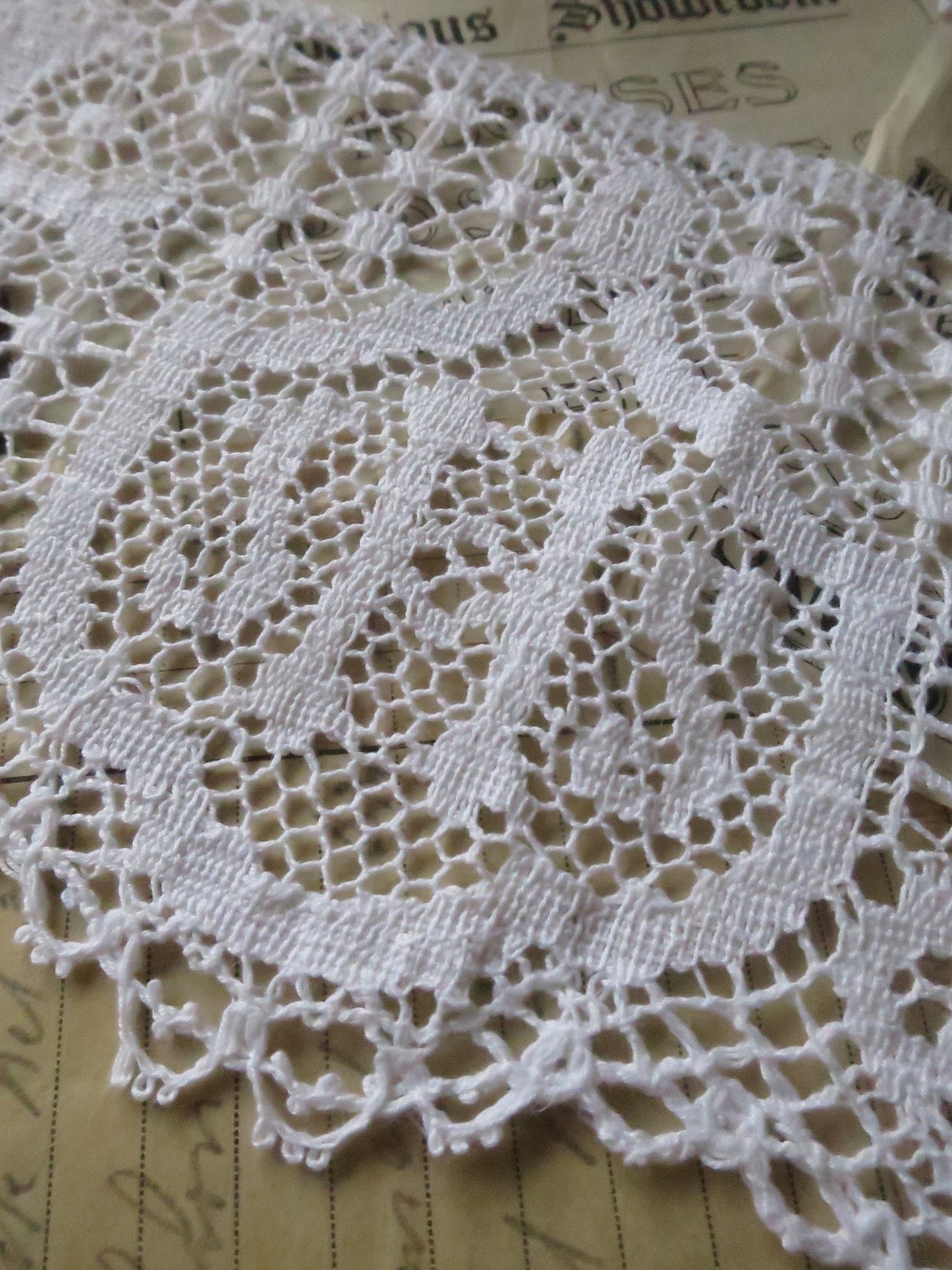 Remnants White English Nottingham Cluny Lace- Liturgical Ecclesiastical- 11.5