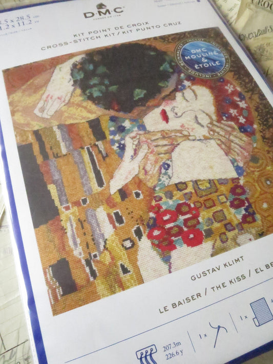 Gustav Klimt- The Kiss Cross Stitch Embroidery Kit