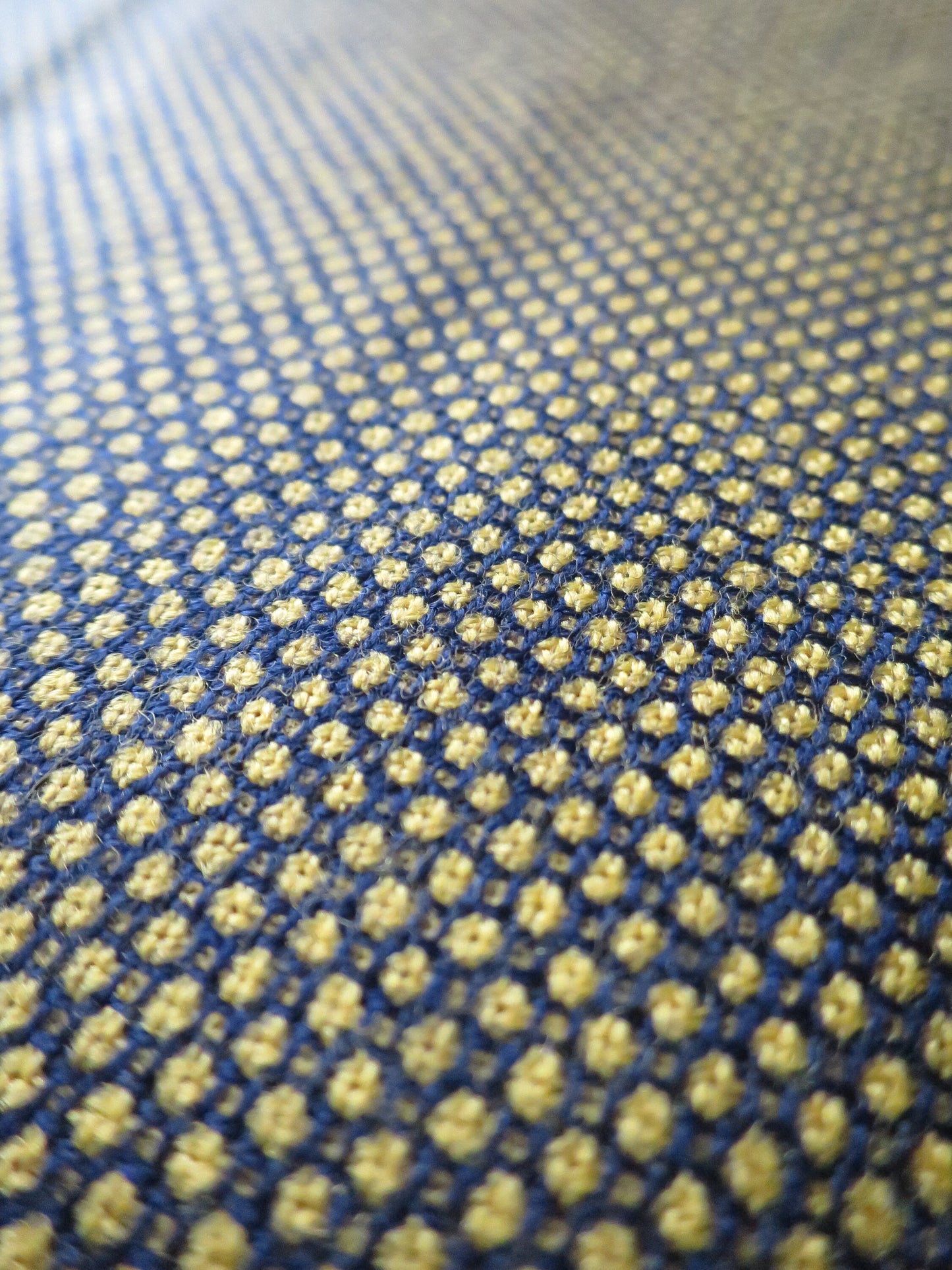 Lightweight Scottish Wool Worsted Fabric- Yellow & Navy- 365 cm