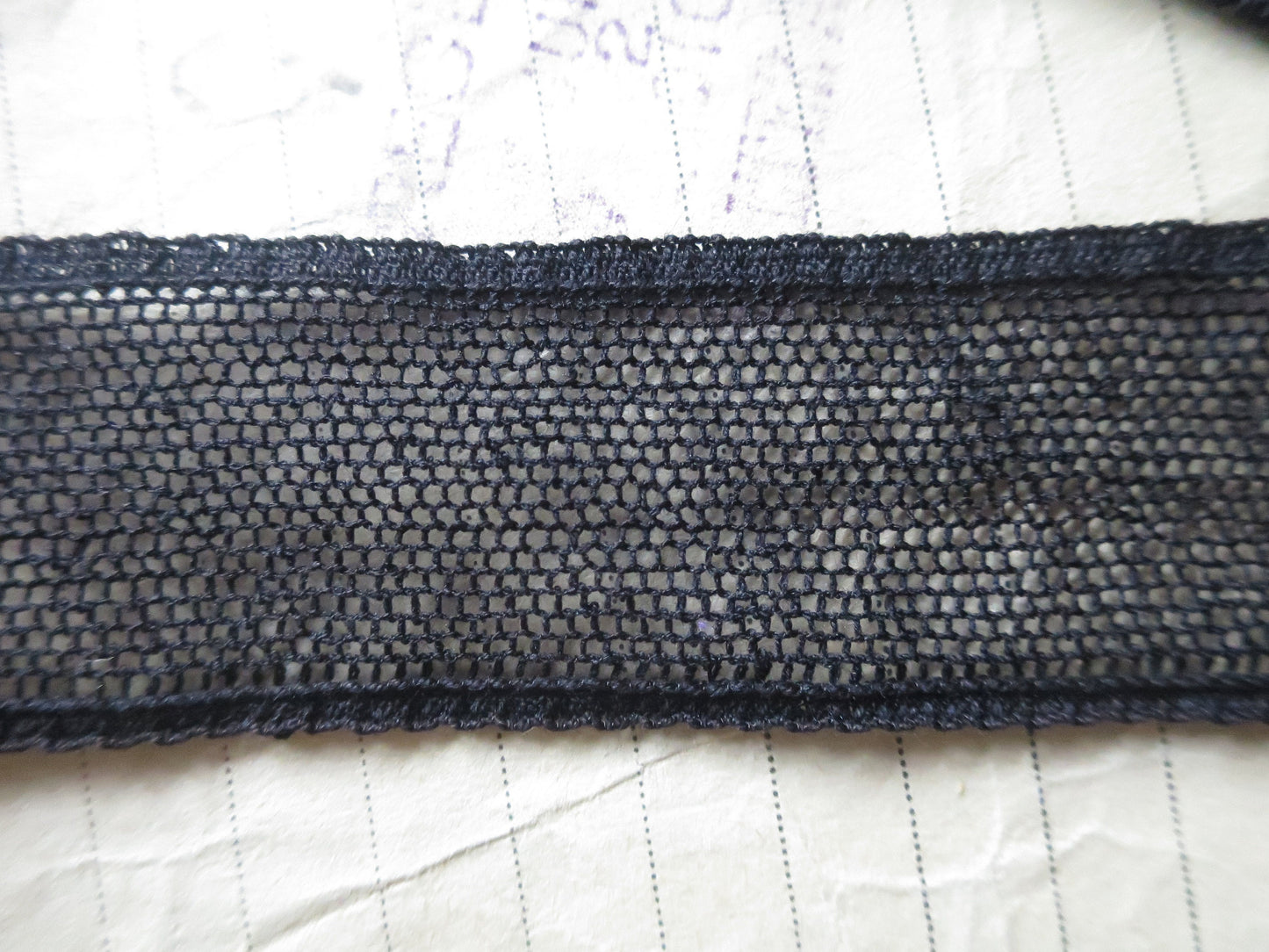 Black English Nottingham Lace- Plain Net- Insertion- 5.5 cm