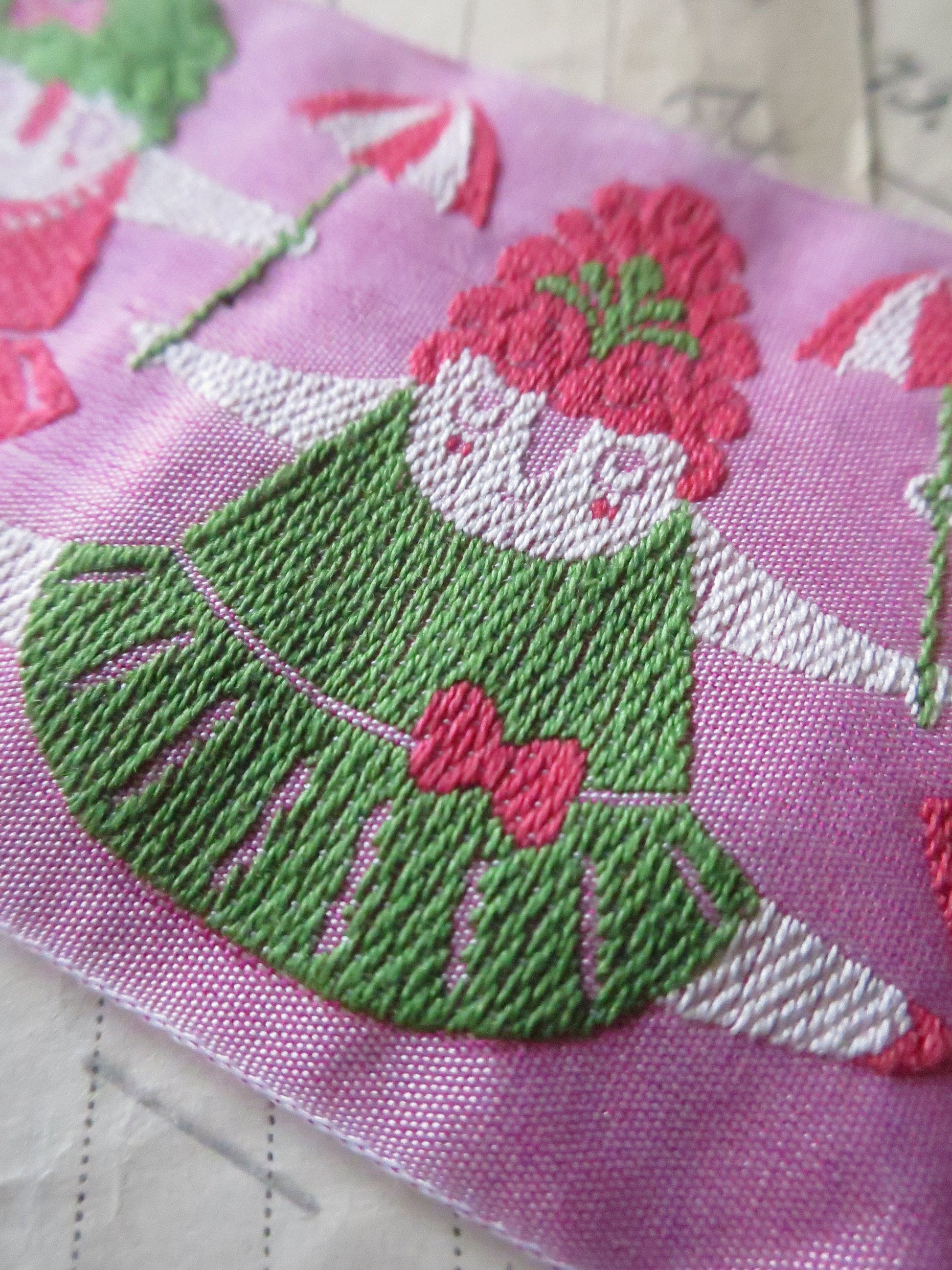 Circus Ladies 50 mm Jacquard Woven Ribbon- Pink