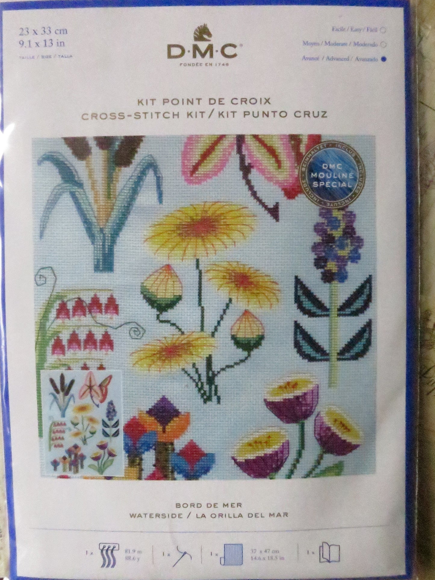 Botanical Waterside Cross Stitch Embroidery Kit DMC