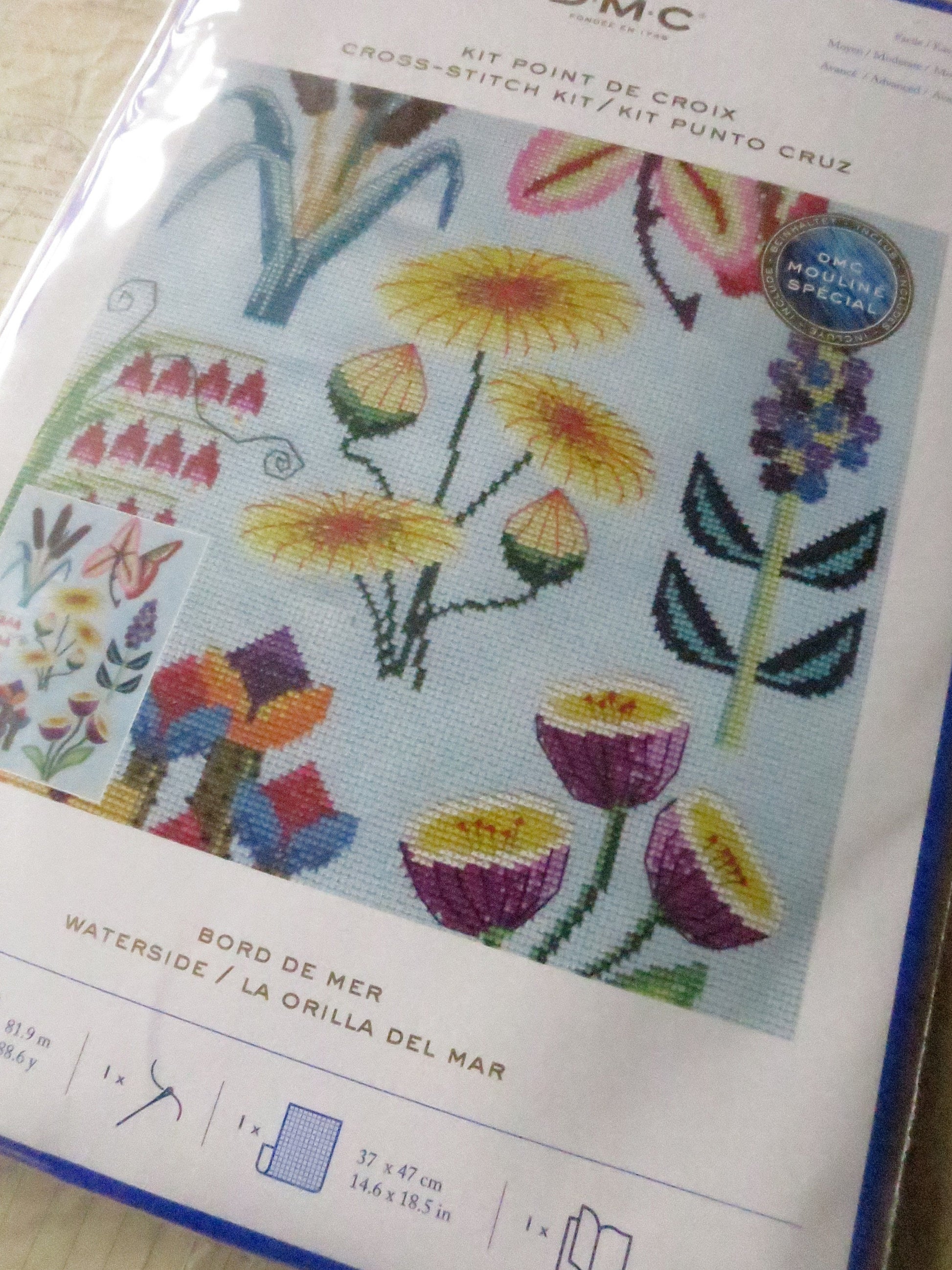 Botanical Waterside Cross Stitch Embroidery Kit DMC