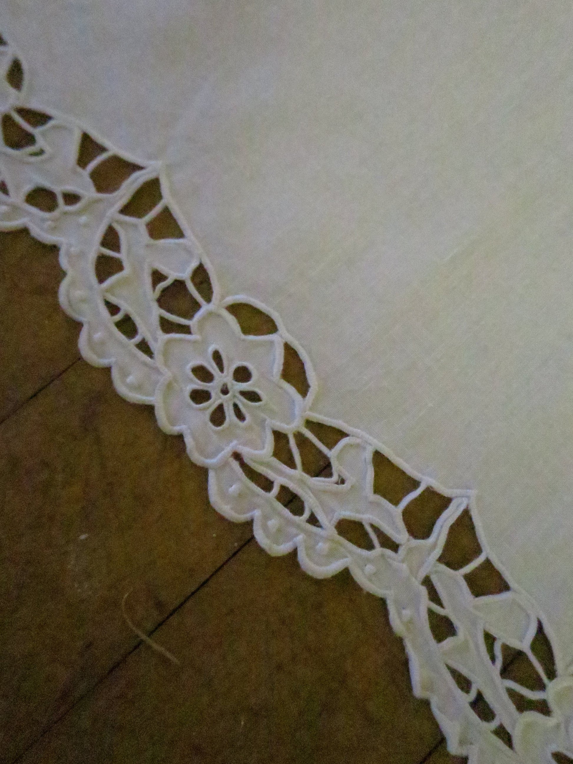 Antique Edwardian Irish Linen Table Cloth- Hand Worked Whitework Eyelet & Cutwork Embroidery