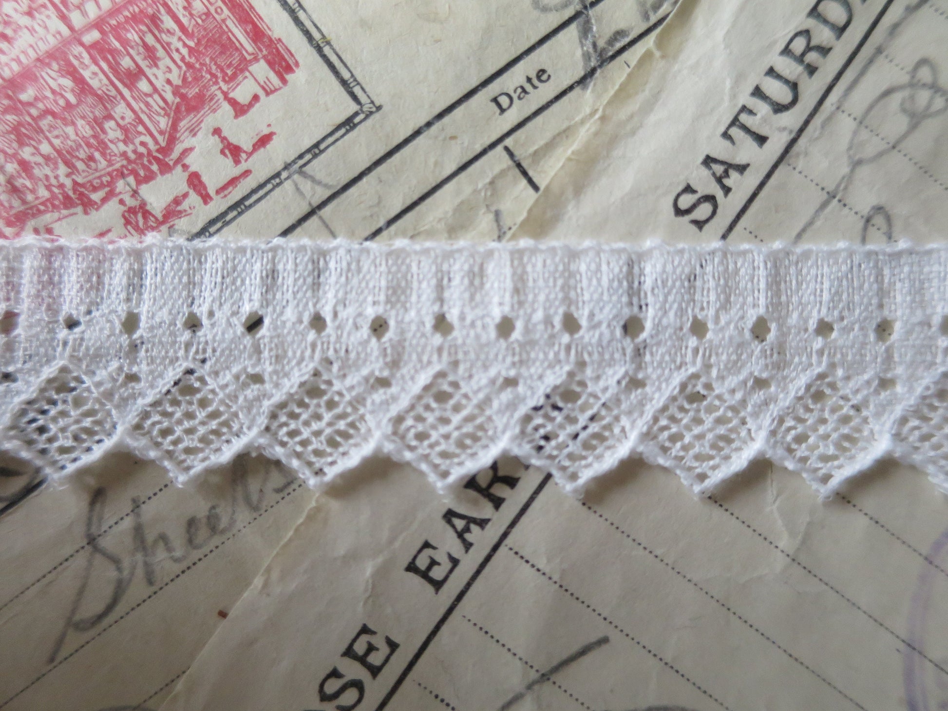 Off White English Nottingham Fine Valenciennes Lace- Zig Zag- 2 cm