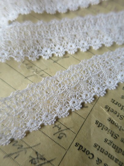 White English Nottingham Lace- Delicate Lace- 1.7 cm