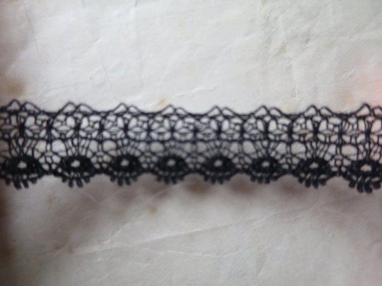 Black English Nottingham Lace- Delicate Lace- 1.2 cm