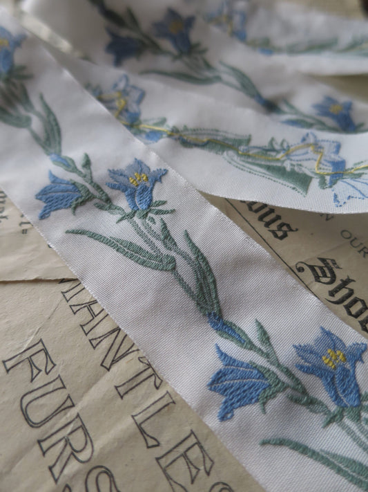 Bluebells 32 mm Jacquard Woven Ribbon