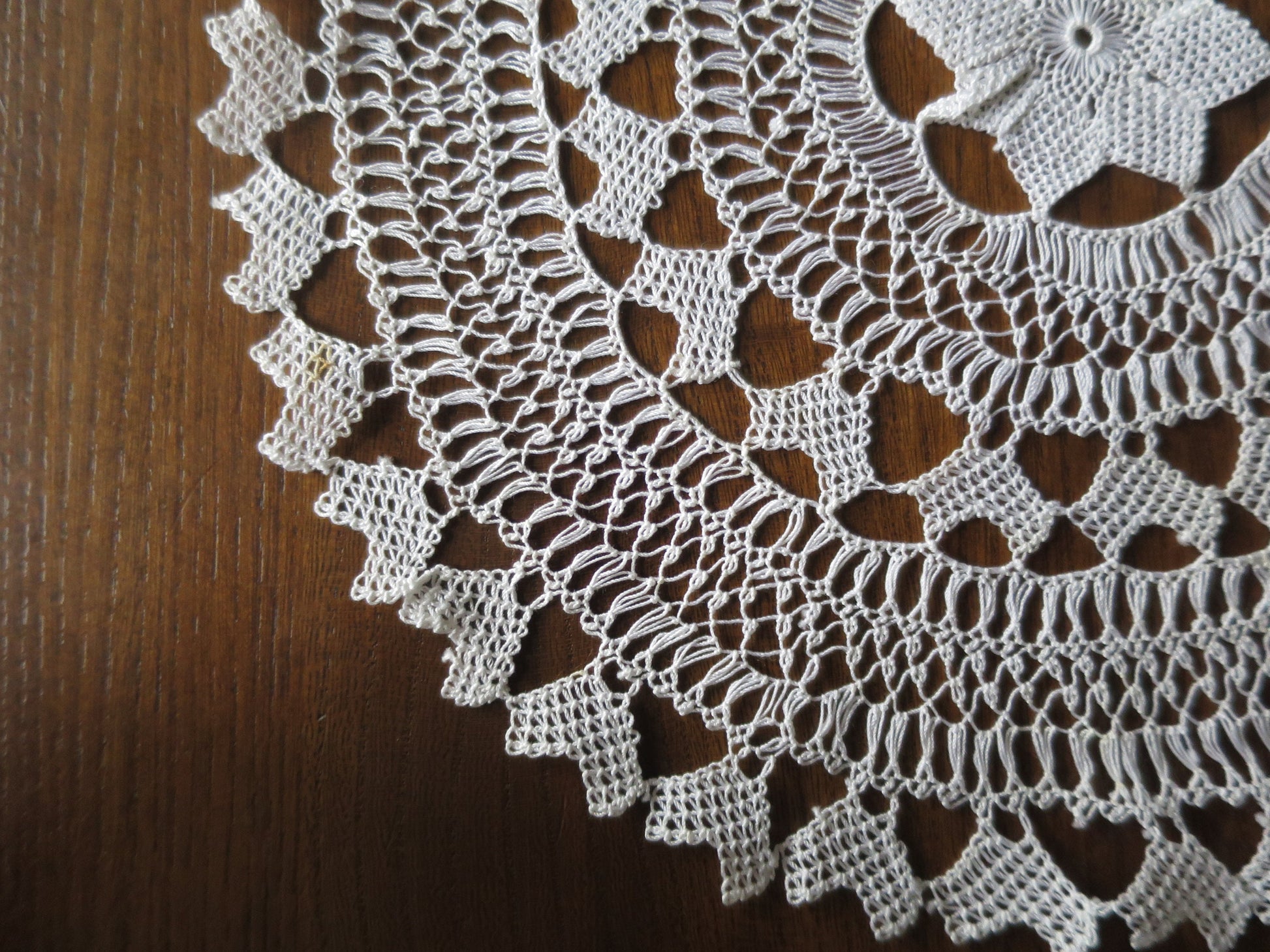 Antique Doily- Hand Worked Biba Lace Hearts