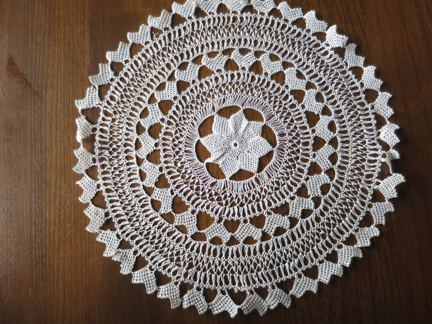 Antique Doily- Hand Worked Biba Lace Hearts