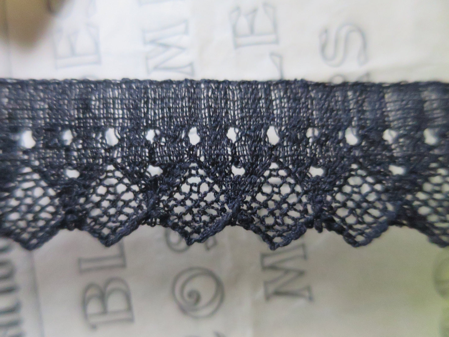 Black English Nottingham Lace- Zig Zag- 2 cm