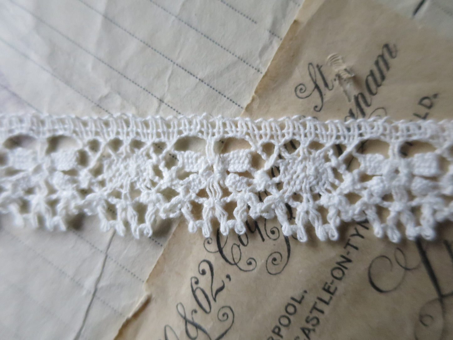 Ecru English Nottingham Cluny Lace- Traditional Torchon- 2 cm