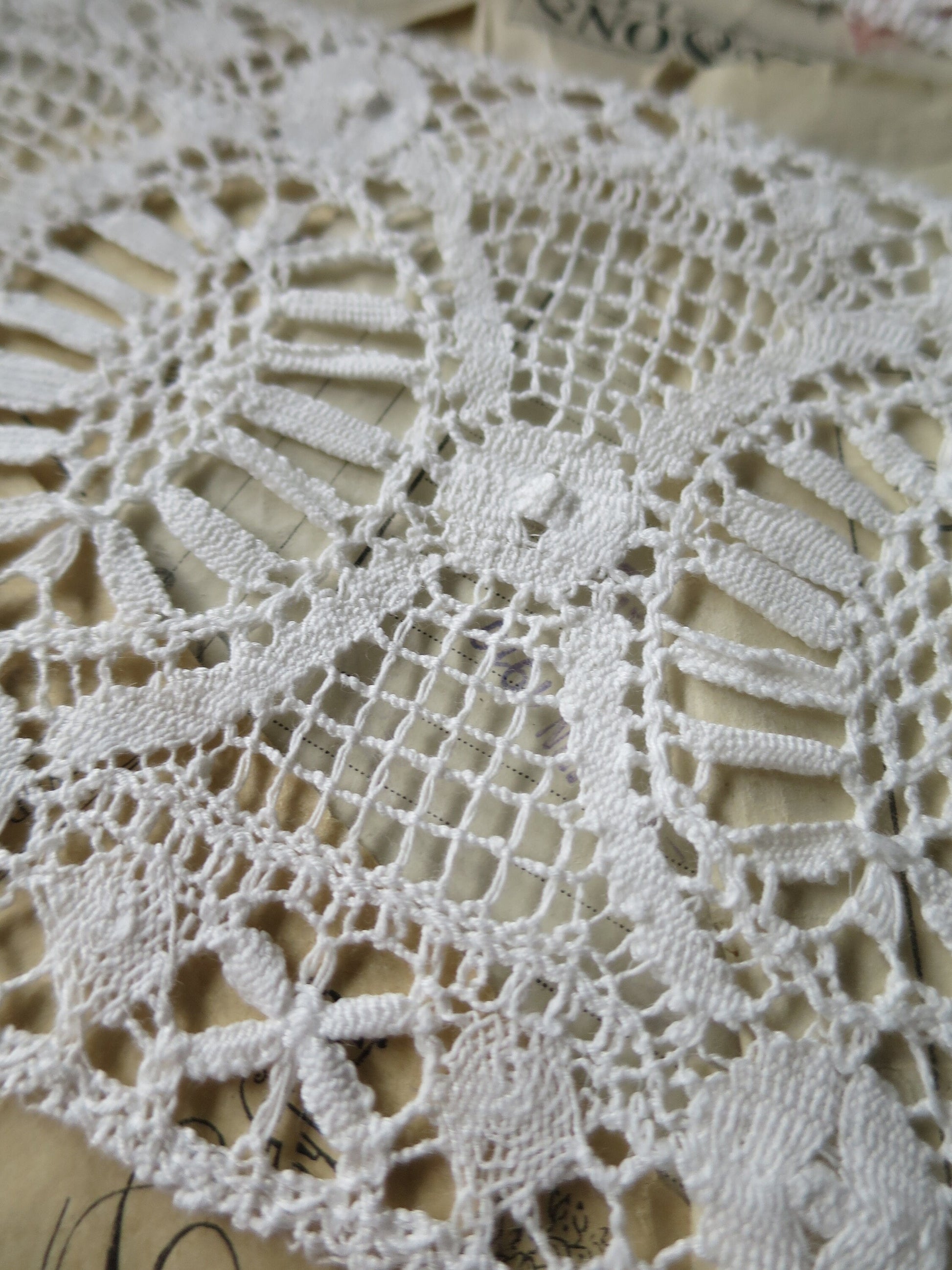 Off White English Nottingham Cluny Lace- Bedfordshire/ Le Puy Guipure- Insertion- 12 cm