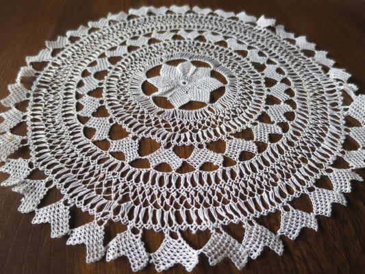 Antique Doily- Hand Worked Biba Lace Hearts