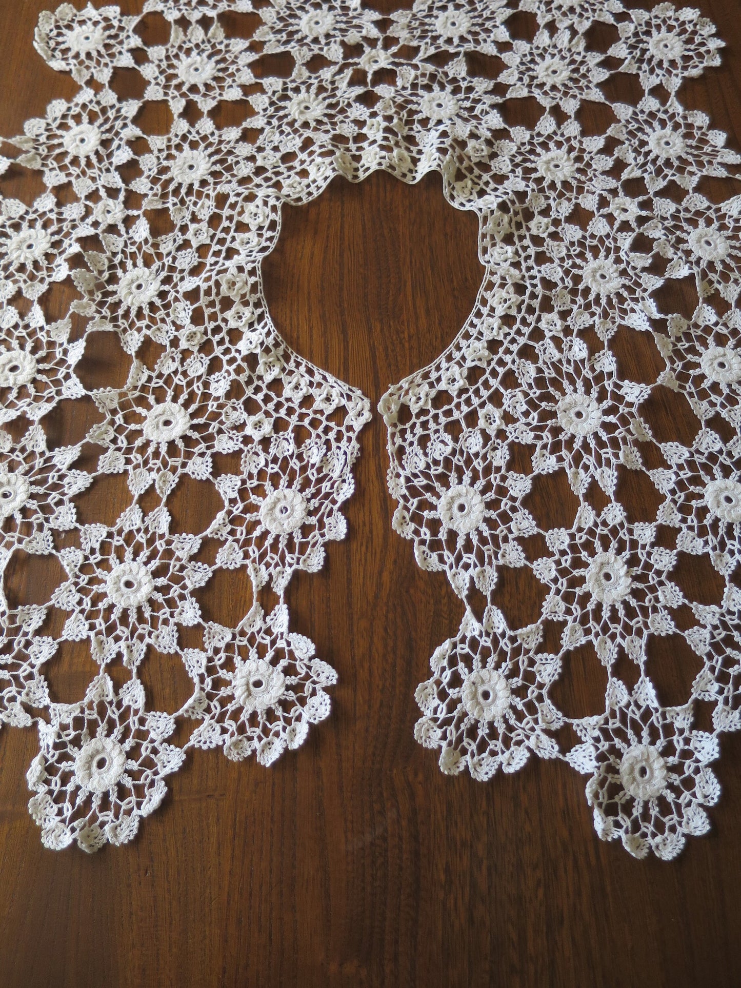 Antique Hand Crochet Lace Collar- 1860's