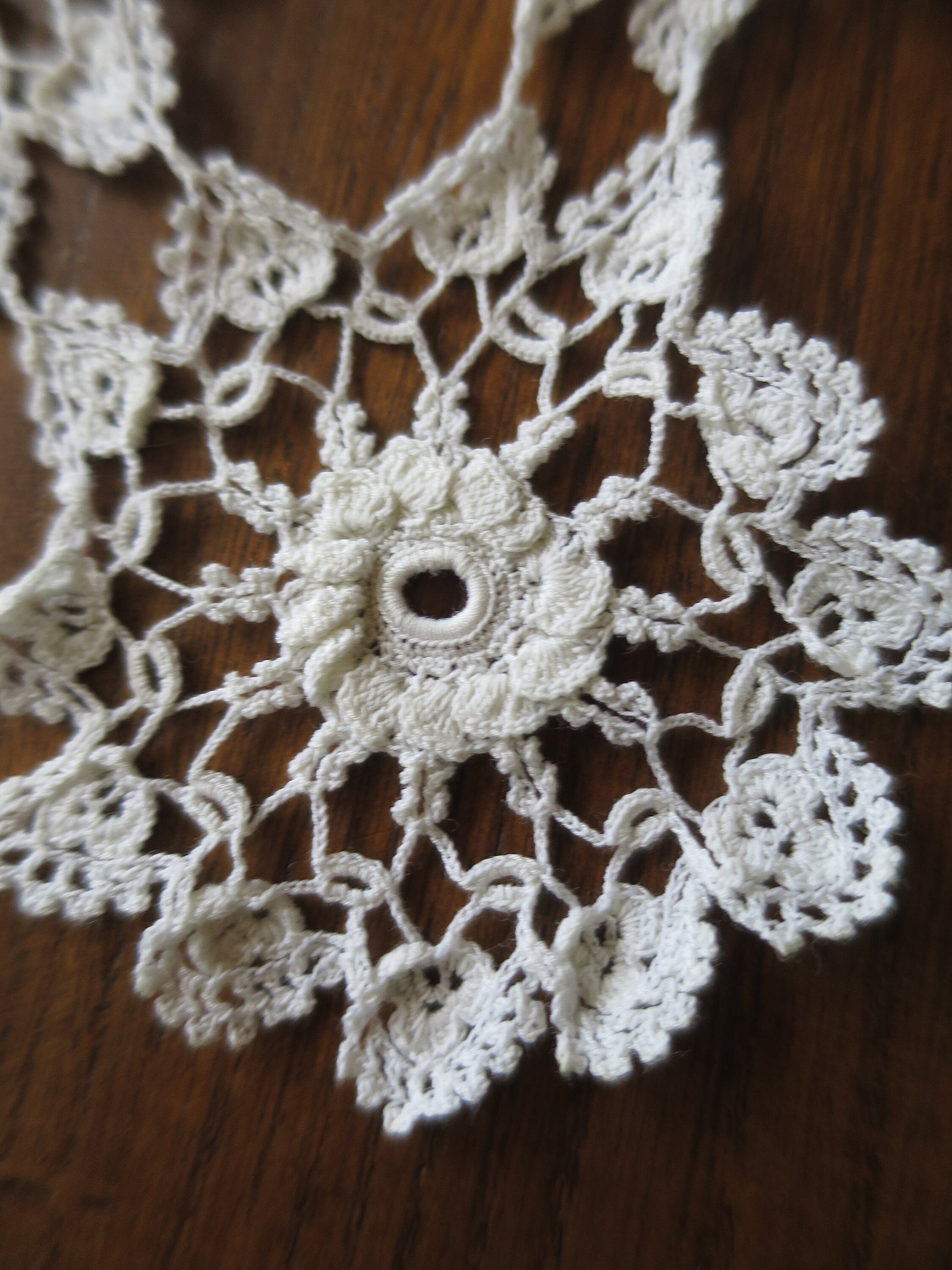 Antique Hand Crochet Lace Collar- 1860's