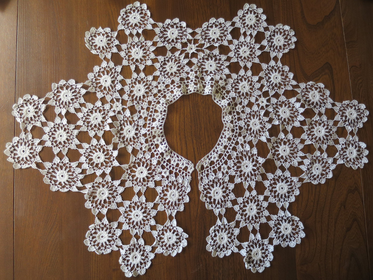 Antique Hand Crochet Lace Collar- 1860's