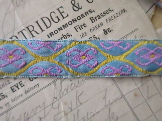 Ikat Style 18 mm Jacquard Woven Ribbon- Brights