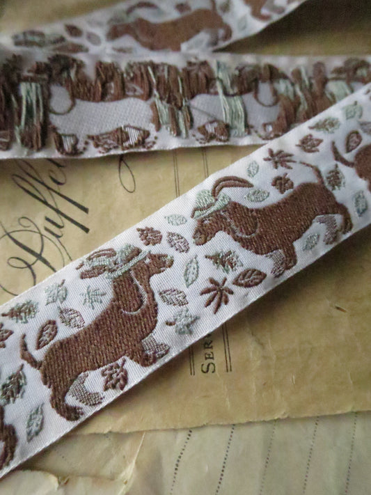 Dachshunds- 32 mm Jacquard Woven Ribbon