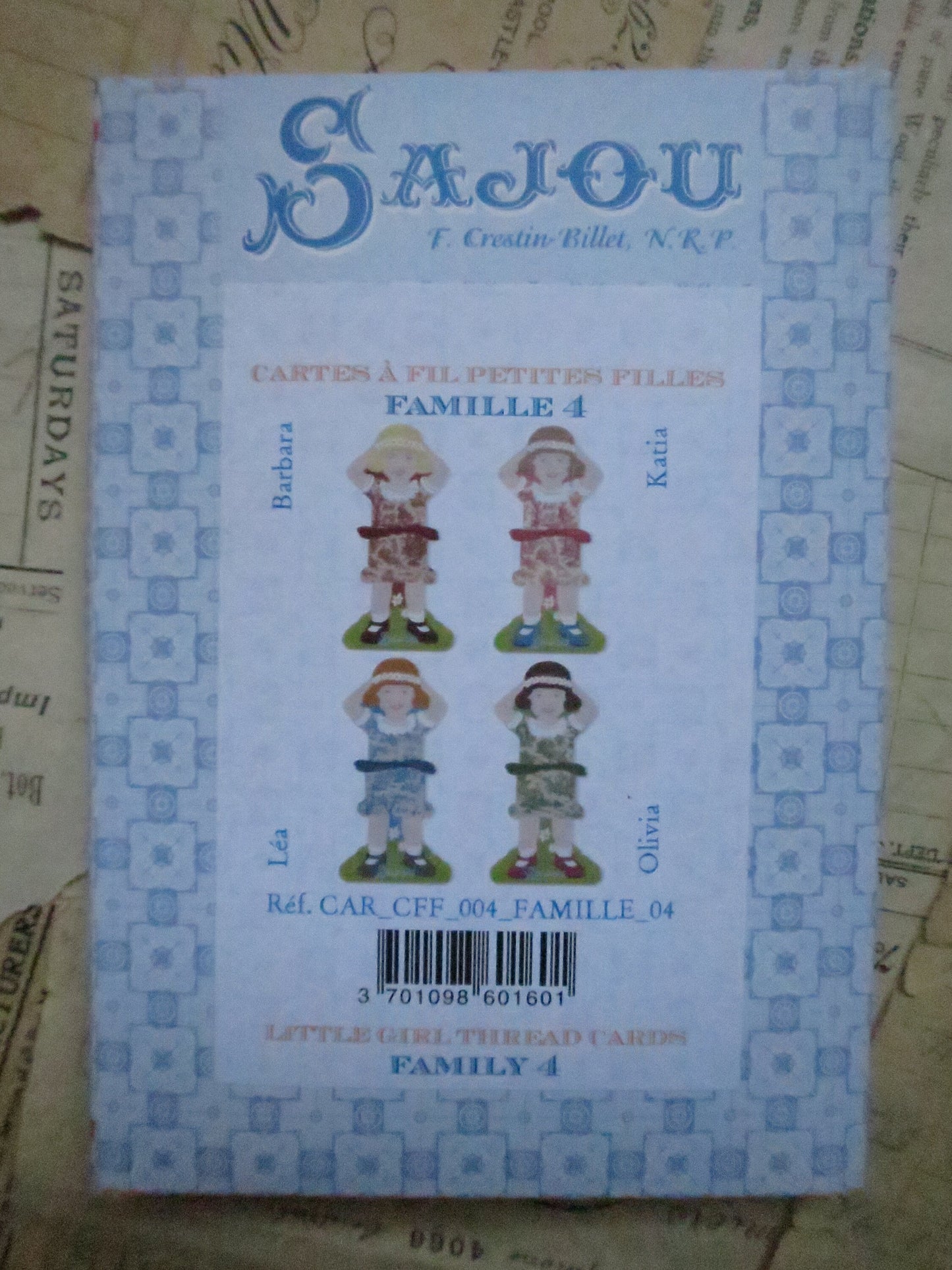 Sajou Little Girl Thread & Ribbon Cards- Family 4