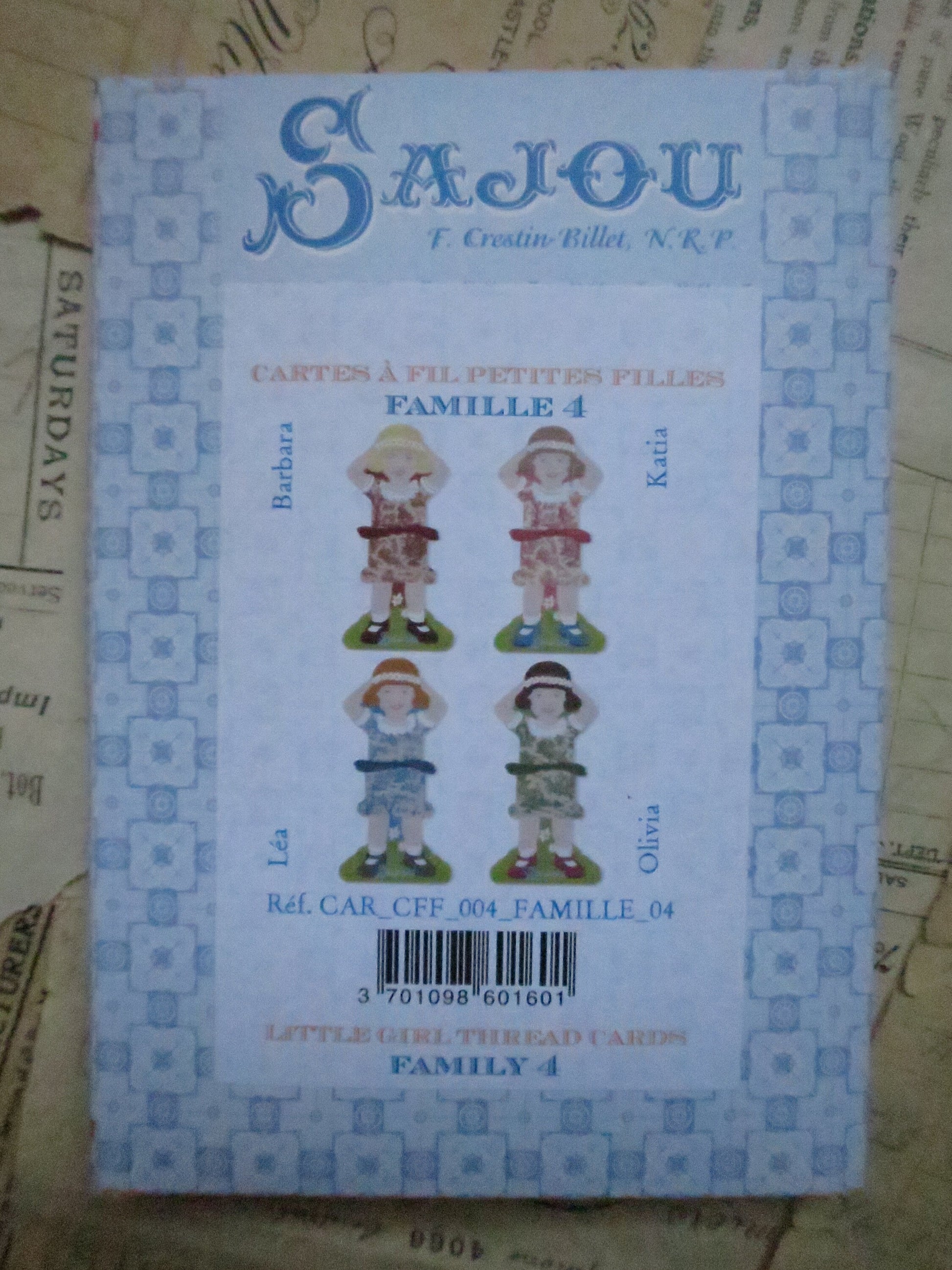 Sajou Little Girl Thread & Ribbon Cards- Family 4