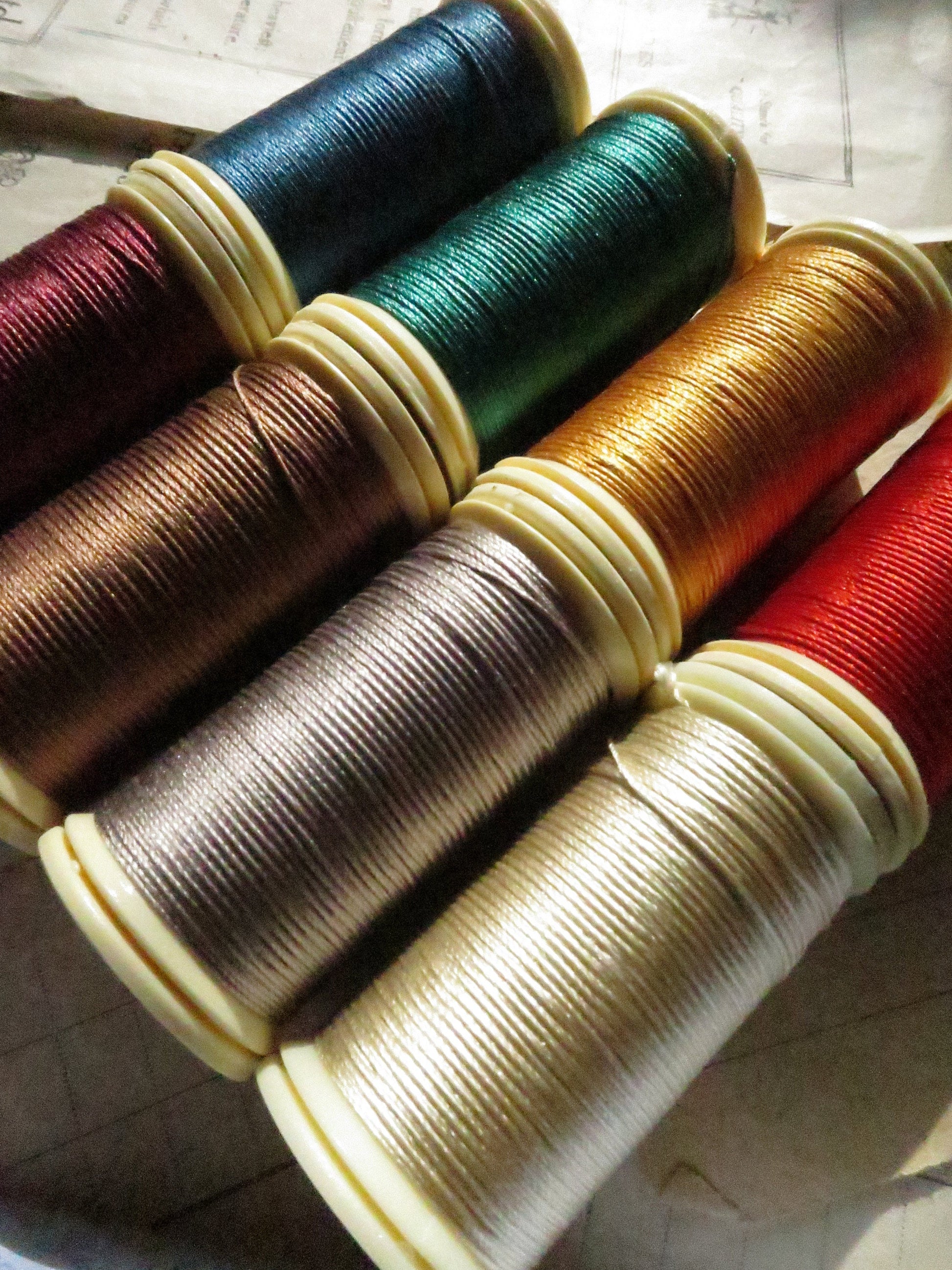 Sajou Fil au Chinois Pure Silk Perlé Thread No.30- Boxed Set 8 Spools- Vintage Colours