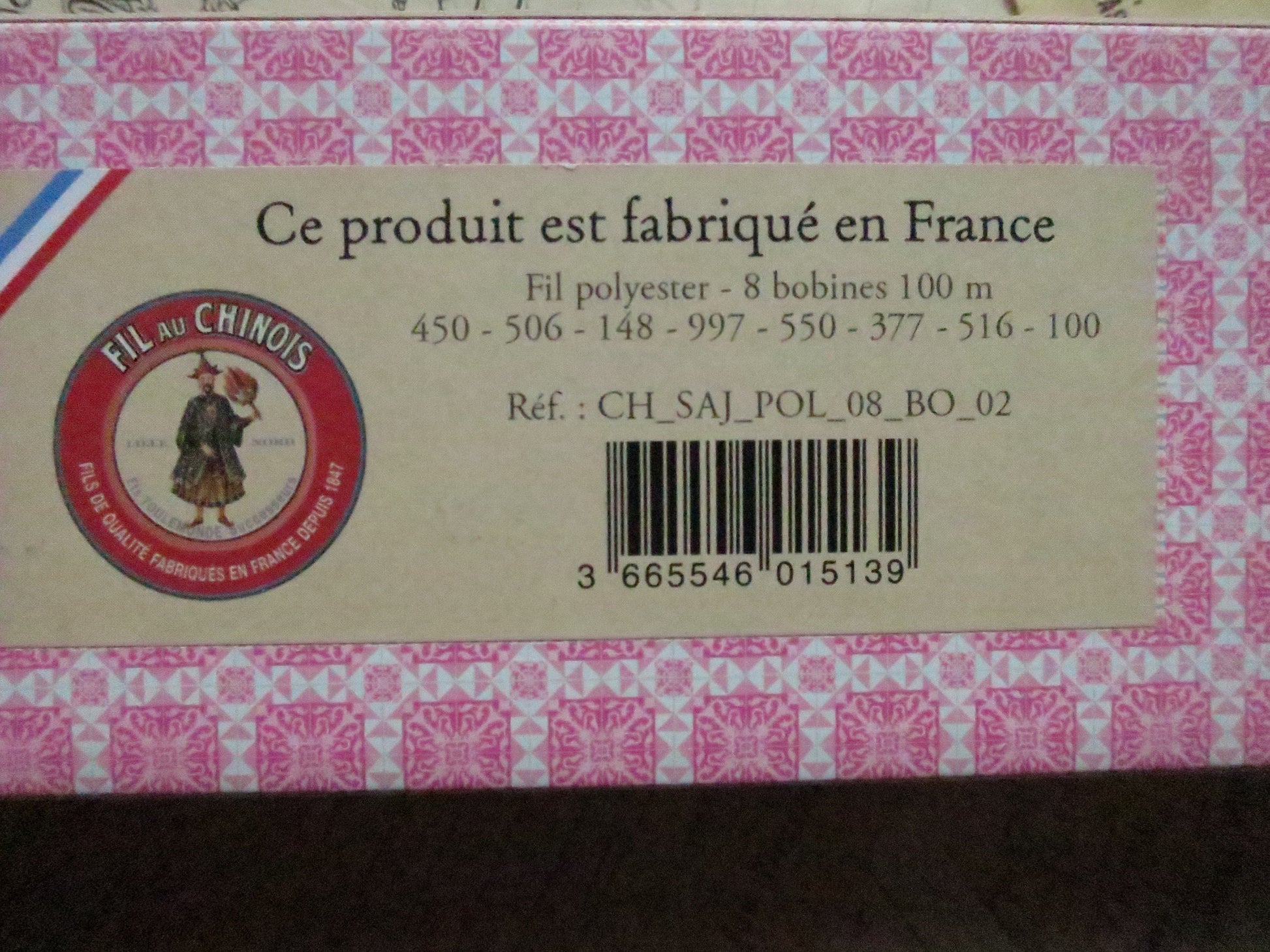 Sajou Fil au Chinois Polyvalent Polyester Sewing Thread Boxed Set- Shocking Pinks