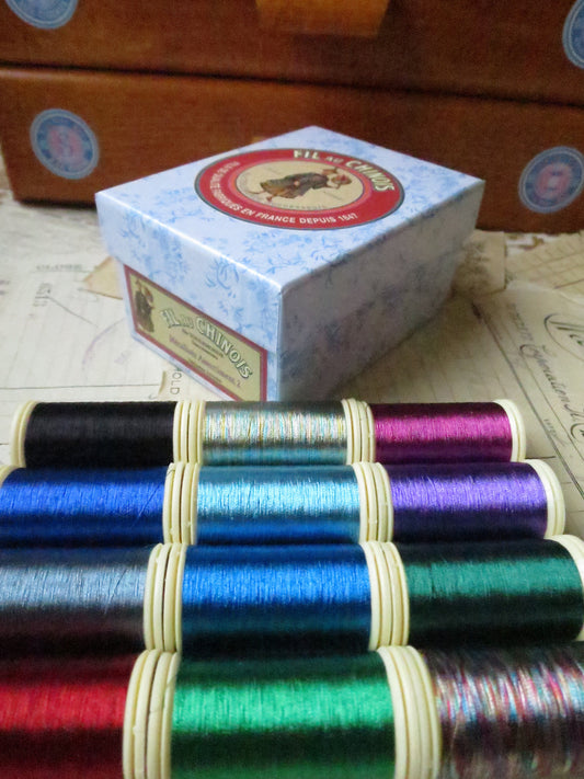 Sajou Boxed Set 12 Fil Metalise No.40 Metallic Thread- No.2 Bright Tones