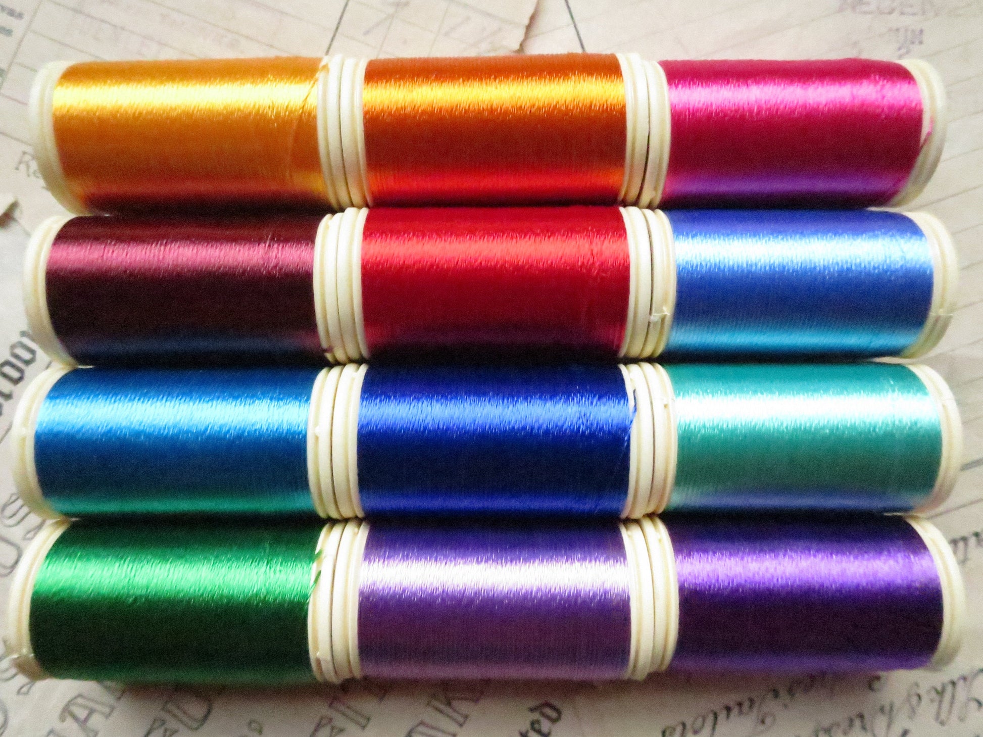 Sajou Boxed Set 12 Fil au Chinois Rayon Thread- Set No.2. Bright Tones