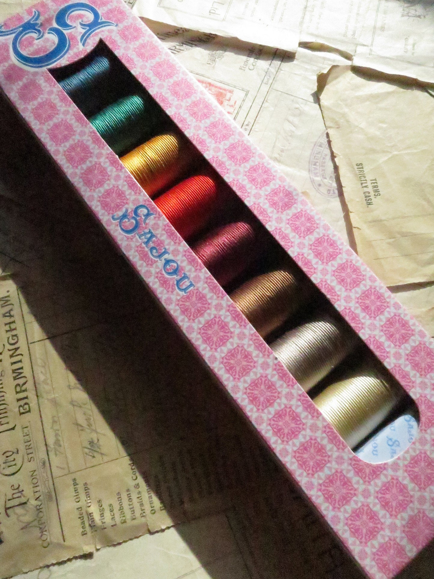 Sajou Fil au Chinois Pure Silk Perlé Thread No.30- Boxed Set 8 Spools- Vintage Colours