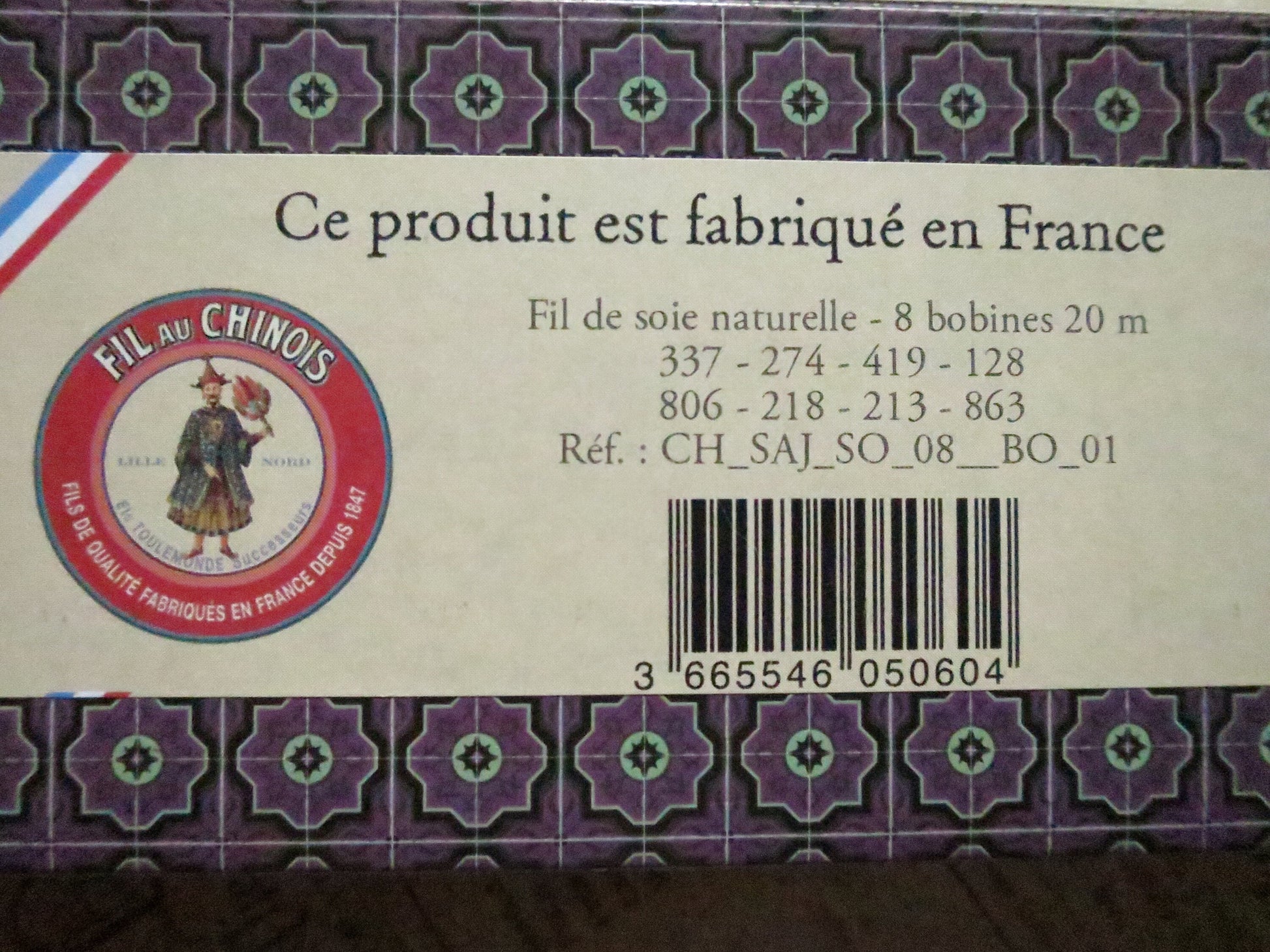 Sajou Fil au Chinois Pure Silk Perlé Thread No.30- Boxed Set 8 Spools- Bright Colours