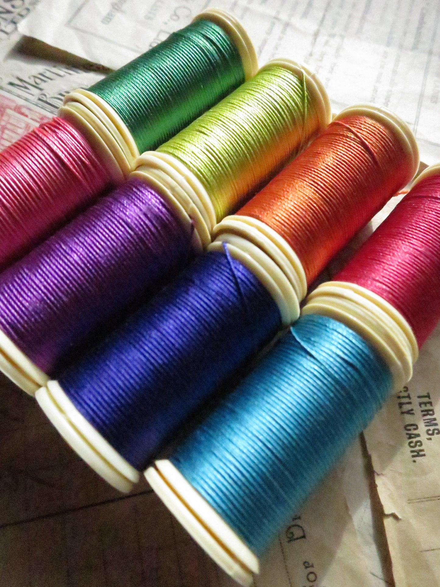 Sajou Fil au Chinois Pure Silk Perlé Thread No.30- Boxed Set 8 Spools- Bright Colours