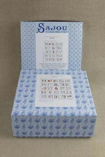 Sajou Gift Box Cross Stitch Boxed Kit- Linen Plaid La Fontaines Fables Throw