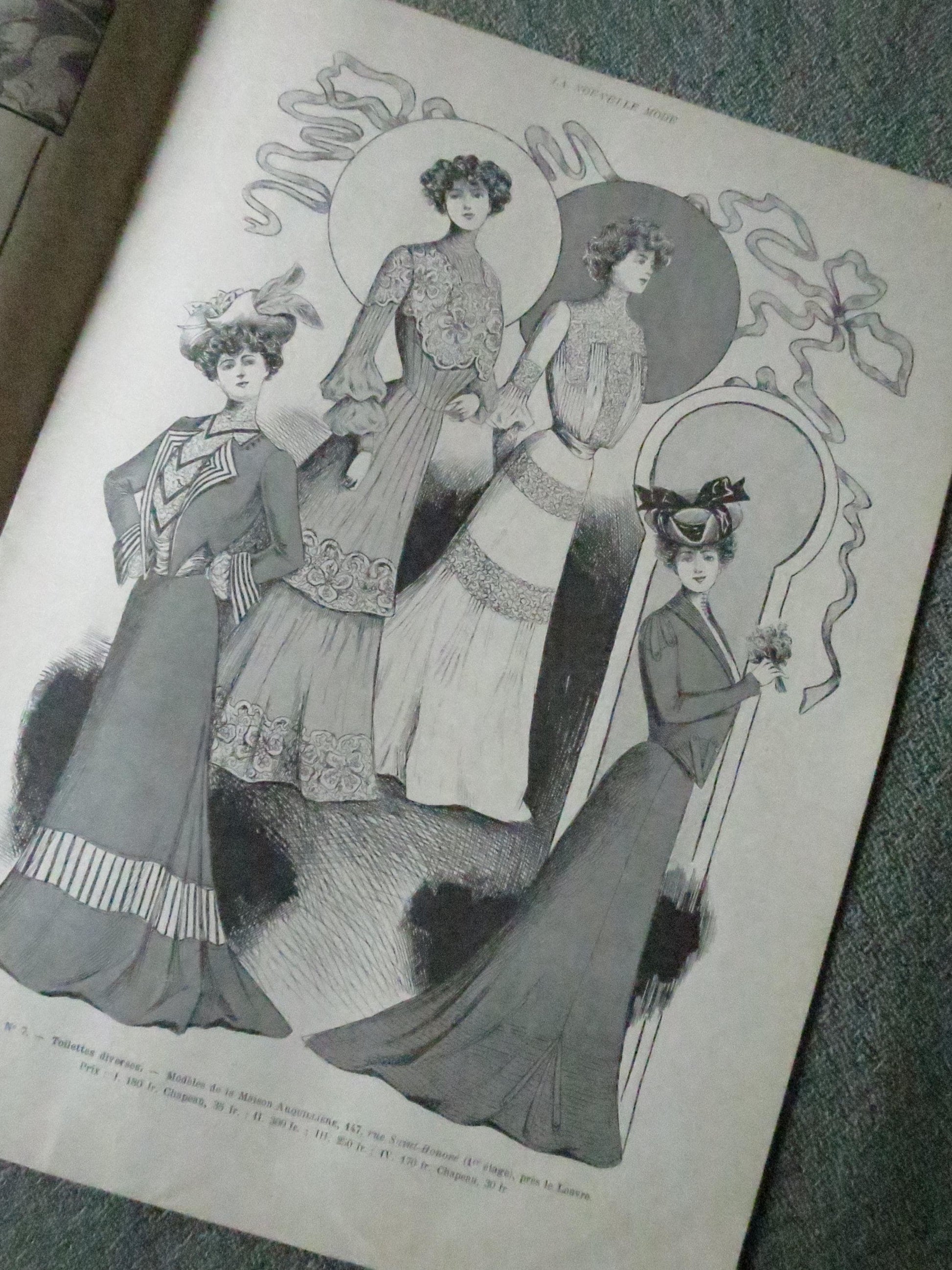 Antique Paris Fashions/ La Nouvelle Mode Magazine- September 14 1901- Original Pattern Included