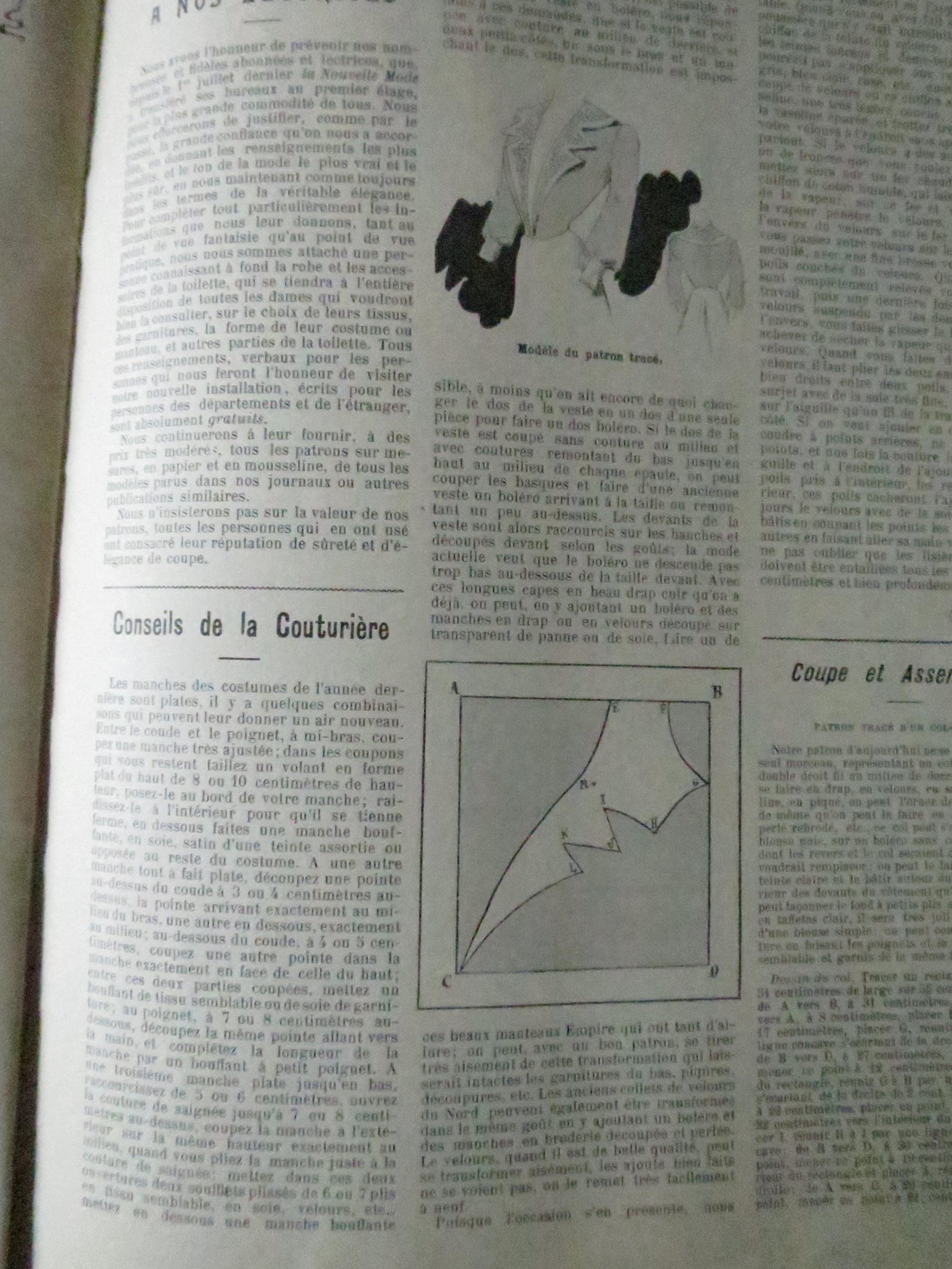 Antique Paris Fashions/ La Nouvelle Mode Magazine- September 14 1901- Original Pattern Included