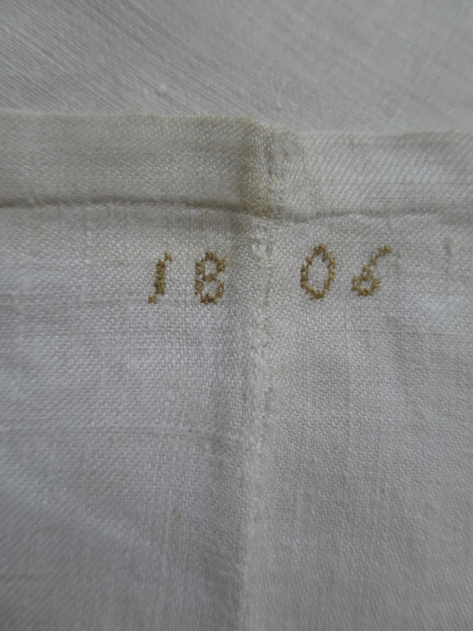 Antique Home Spun Hand Woven & Hand Sewn Linen Sheet- 1806