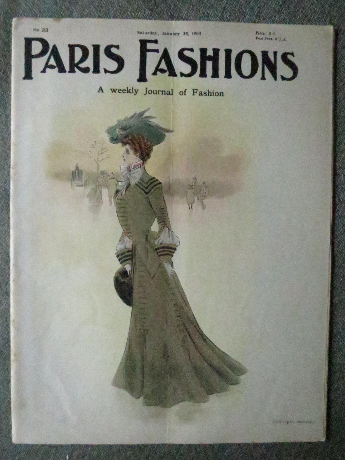 Antique Paris Fashions/ La Nouvelle Mode Magazine- Vol. IX- No. 212- January 25 1902