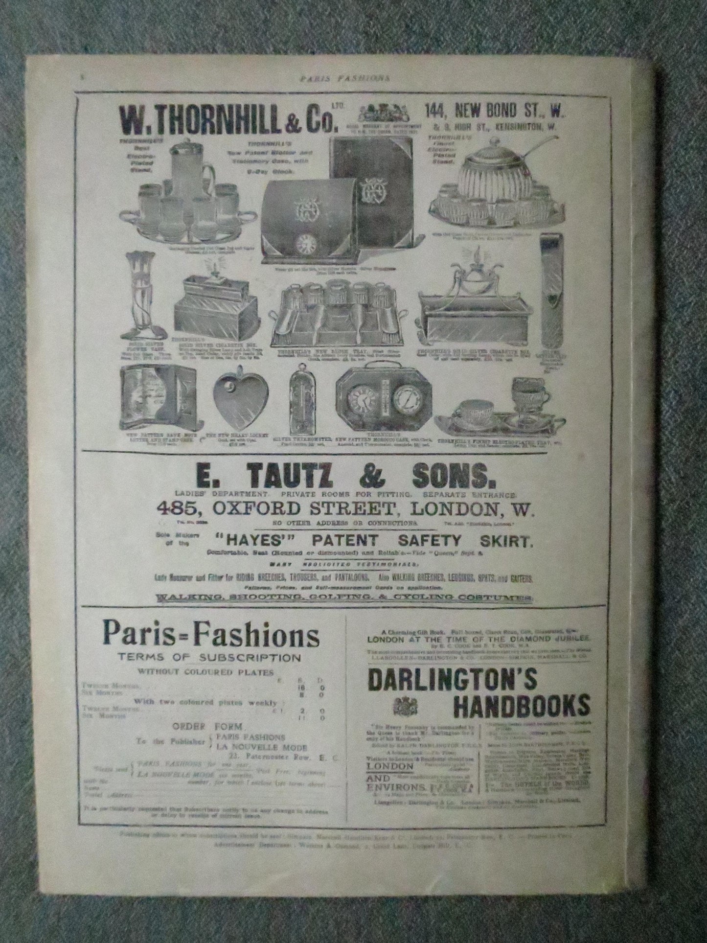 Antique Paris Fashions/ La Nouvelle Mode Magazine- September 14 1901- Original Pattern Included