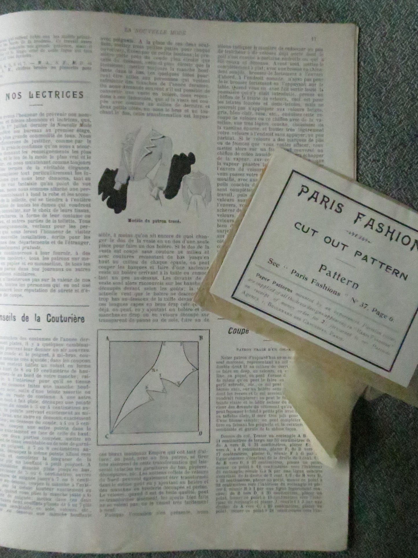 Antique Paris Fashions/ La Nouvelle Mode Magazine- September 14 1901- Original Pattern Included