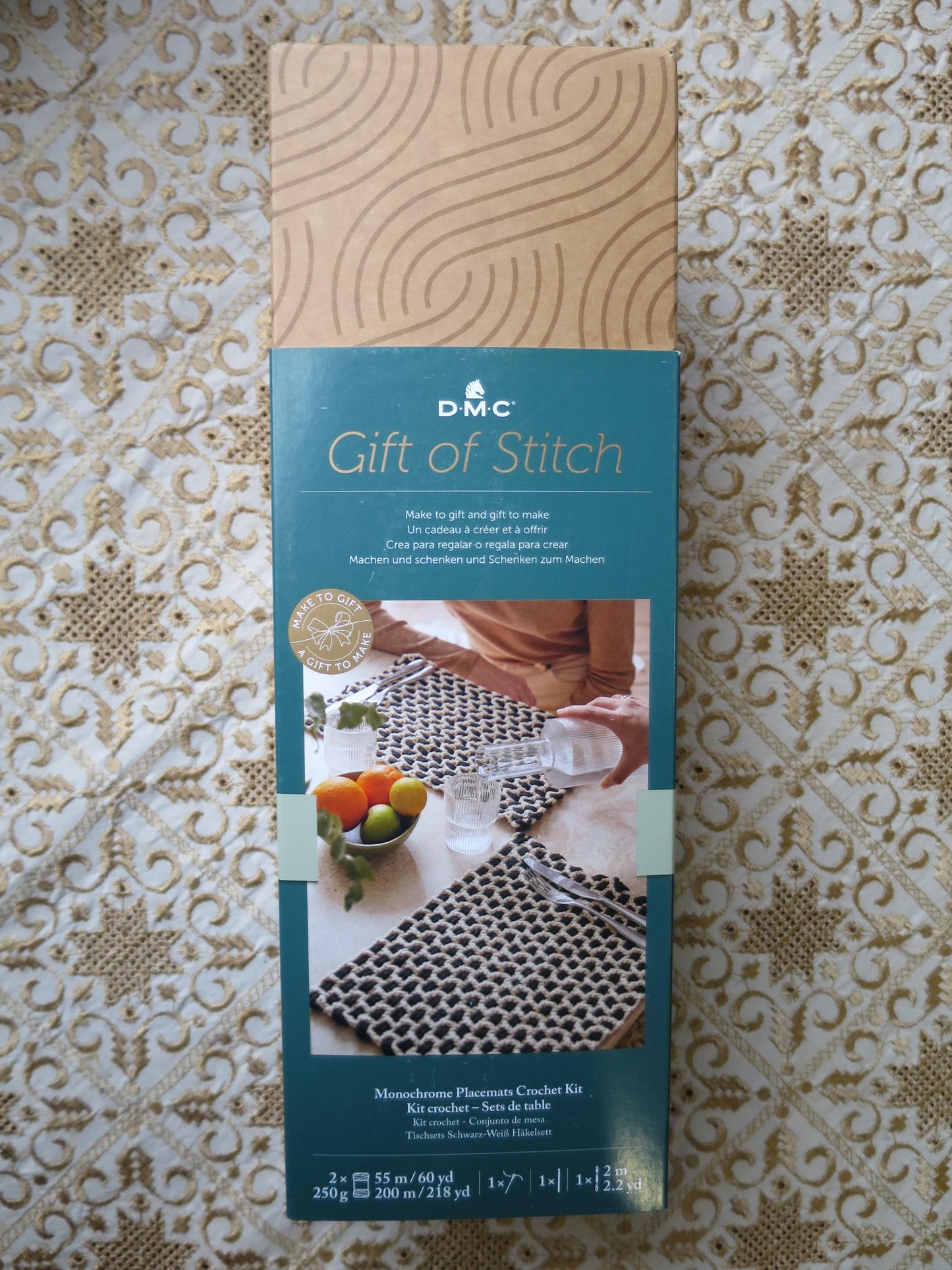 Monochrome Crochet Placemats Kit- The Gift of Stitch DMC